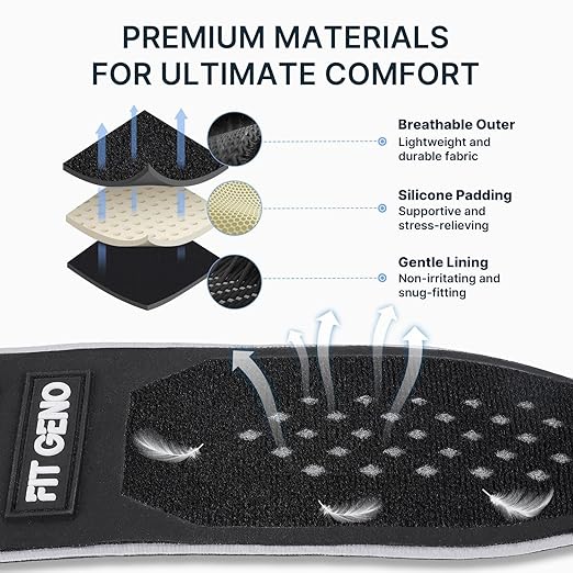 Fit Geno Elbow Brace for Tennis & Golfer's Elbow: Adjustable Elbow Strap for Tendonitis Pain Relief with Compression Pad - Support for Sports Men and Women - Forearm 8''-10.5'', 1 Pack