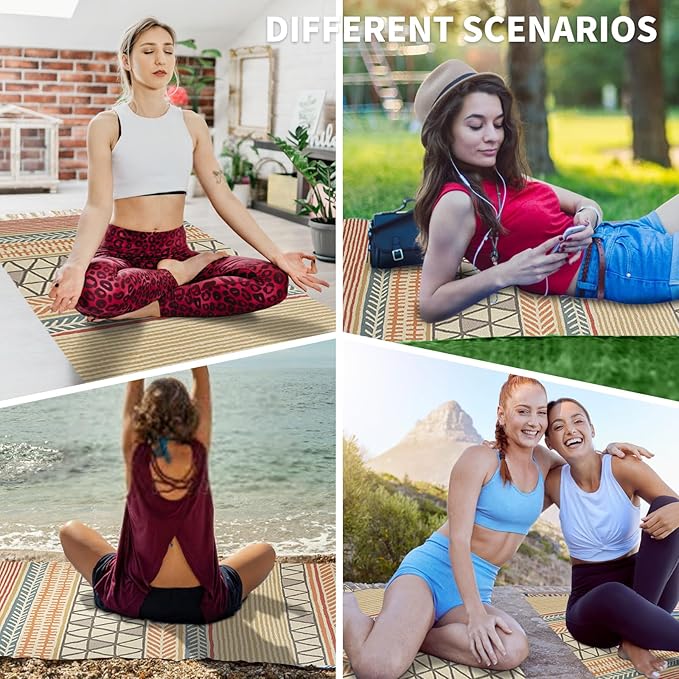 Cifupy Handmade Organic Yoga Mat made with Organic Cotton Yoga Mat - Non Slip Hand-Woven Foldable Yoga Rug Provides Excellent Comfort, Traction & Support for Indoor & Outdoor Use - 24 x 72 Inches