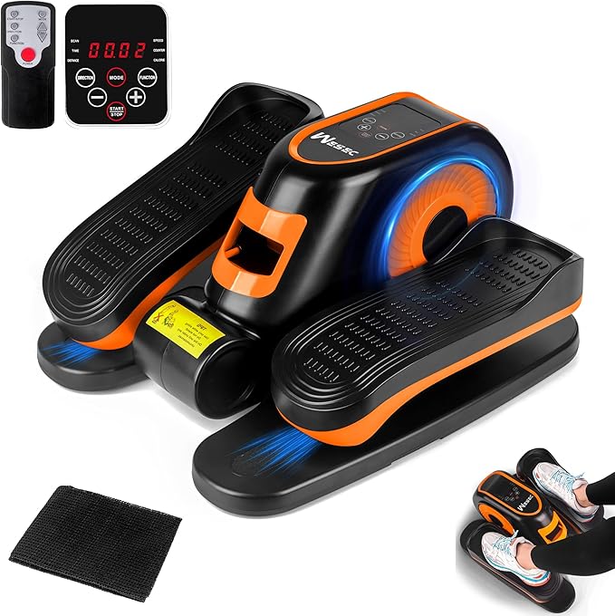 Under Desk Elliptical Machine, Electric Elliptical Training Machine w/Remote & 12 Speeds Level, Manual & Auto Mode, Elliptical Traier for Seniors Seated Pedal Exerciser for Home Office