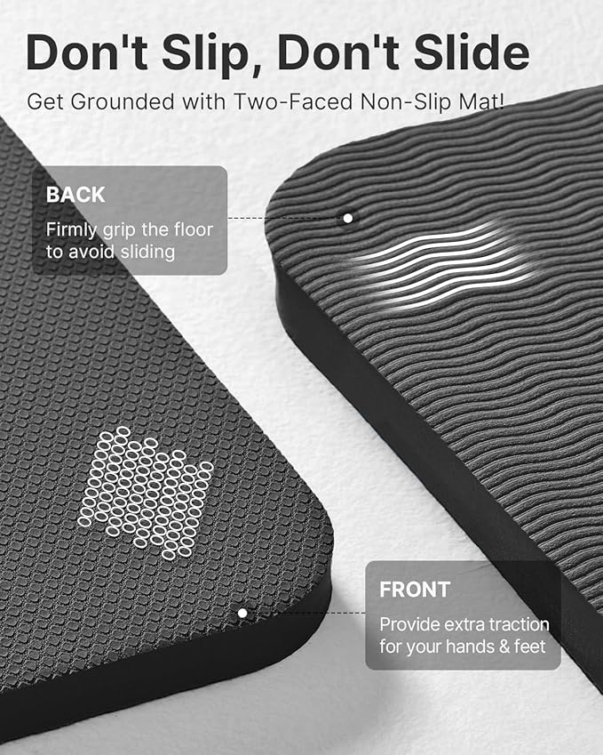 YOTTOY Yoga Mat，Extra Thick Yoga Mat (1/2inch),Professional TPE Exercise Mat,Non-Slip Workout Mat for Yoga, Pilates, Fitness, Barefoot Workouts, Home Gym Studio with Strap