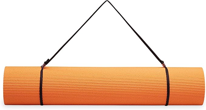 Gaiam Essentials Thick and Thin Yoga Mat Fitness & Exercise Mat with Easy-Cinch Carrier Strap