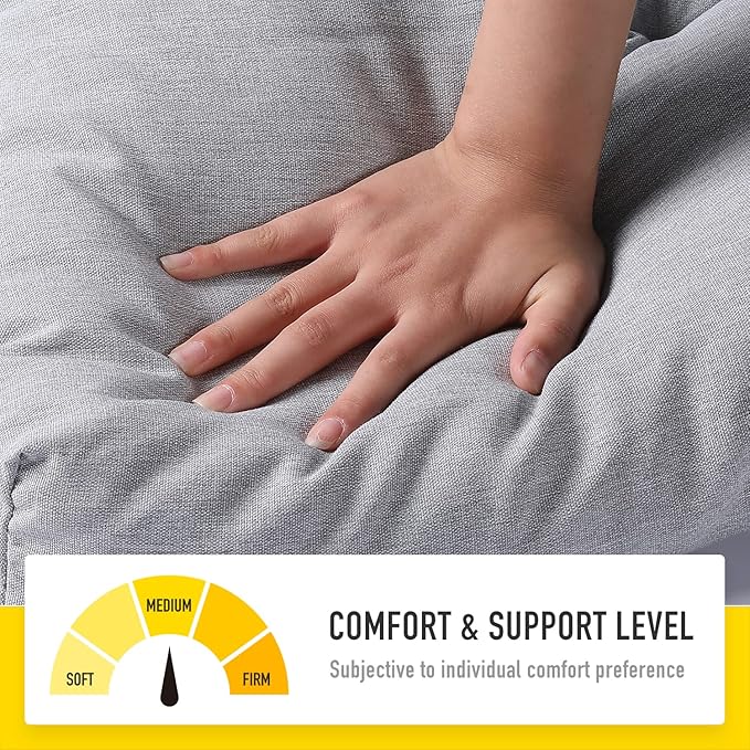 SUNROX LokGrip Non Slip Tufted Memory Foam Bench Cushion, FadeShield Water Resistant Durable Thicken Outdoor/Indoor Bench Seat Pads 30x14x4 inch, Heather Grey