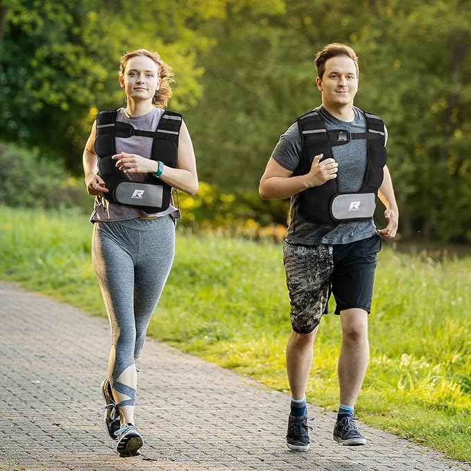 RitFit Weighted Vest, 4lb/8lb/10lb/12lb/15lb/20lb Weight Vest with Reflective Stripes, Weight Vest Adjustable for Women and Men Workout, Strength Training, Running, Fitness, Jogging, Walking