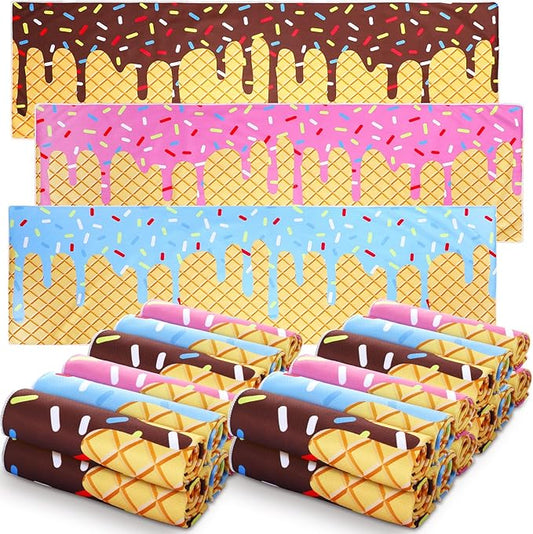 Breling 30 Pcs Baseball Cream Drip Cooling Towels 40"x12" Ice Cooling Towels Microfiber Sweat Sport Rags Absorbent Chilly Washcloth for Hot Weather Workout Gym Coach Gift Sport Party Favors