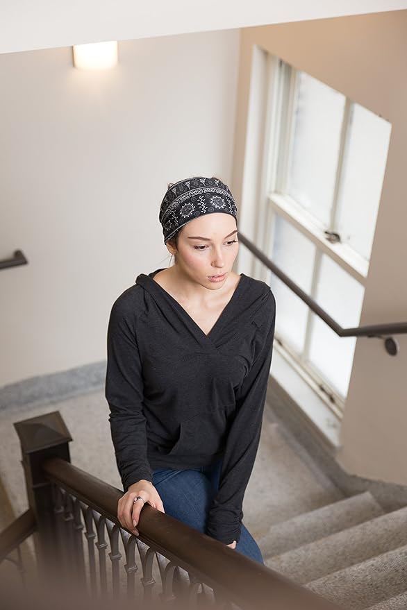 RiptGear Stretch Sport Headband for Women (Tribal Black and White) - Made of Non-Slip Sweat Wicking Fabric - Yoga, Running, Gym, Sports - Soft Headband Fits Most Head Sizes - (1-Pack)