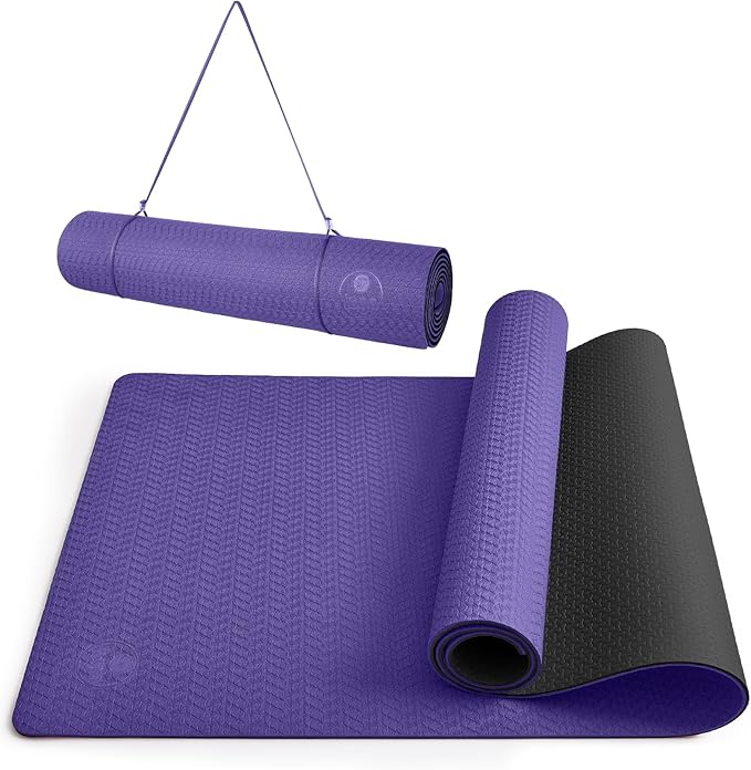 IUGA Yoga Mat Non Slip Anti-tear Pilates Mat Eco Friendly Hot Yoga Mats Thick for Workout & Exercise(72"x 24"x 6mm)