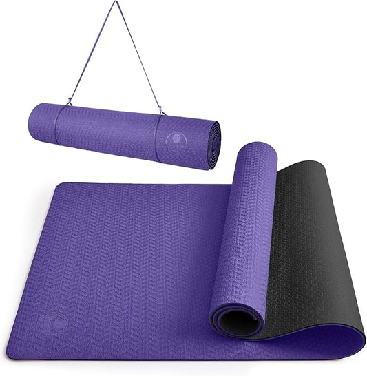 IUGA Yoga Mat Non Slip Anti-tear Pilates Mat Eco Friendly Hot Yoga Mats Thick for Workout & Exercise(72"x 24"x 6mm)