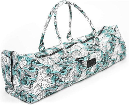 Kindfolk Yoga Mat Duffle Bag Patterned Canvas with Pocket and Zipper