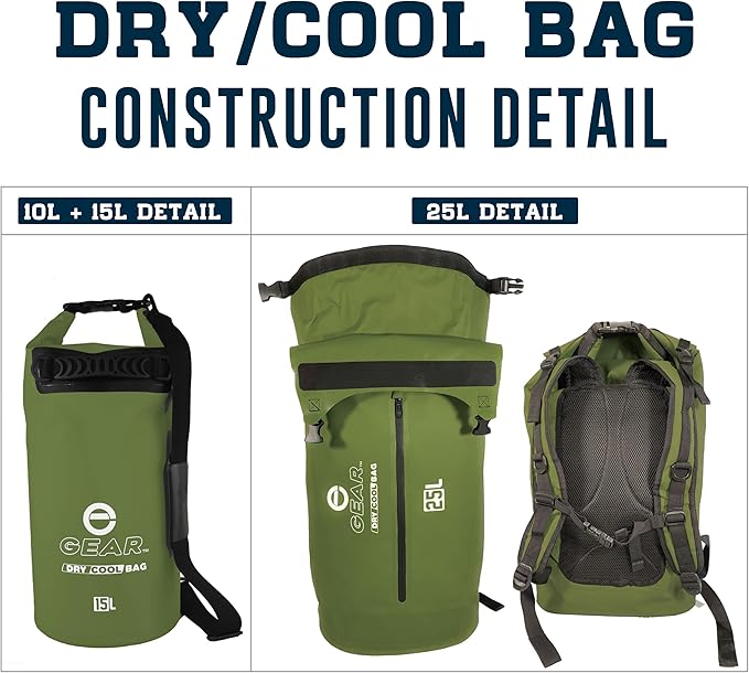 Insulated Dry Bag Floating Cooler – 10L / 15L / 25L Roll Top, Leak Proof, Waterproof, Collapsible, with Padded Shoulder Strap - Perfect for Kayaking Fishing Beach