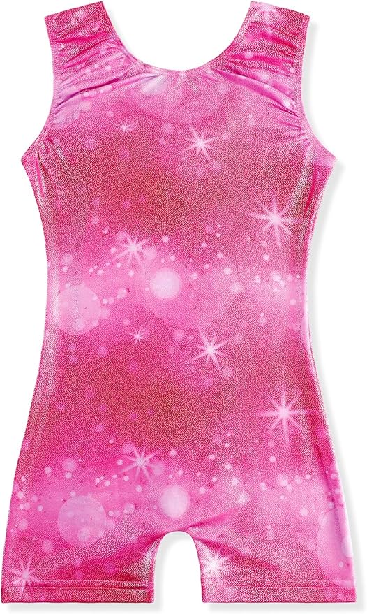 EQSJIU Leotards for Girls Gymnastics Sleeveless Sparkly Toddler Tumbling Outfits Dance Clothes Biketards for Kids 1-10 Years