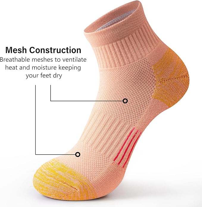 Gonii Ankle Socks Womens Athletic Thick Cushioned Running Hiking Low Cut 5-Pairs