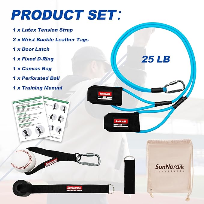 Resistance Bands for Pitchers, Baseball & Softball Training Equipment for Improving Arm Strength & Pitching Training, Baseball Pitching Bands for All Skill Levels