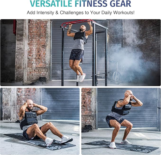 ZELUS Weighted Vest, 20lb/30lb/60lb Vest Adjustable Weights for Exercise, Weight Vest for Men, Workout Vest for Home Workouts Cardio Strength Training Weight Loss