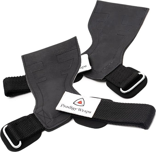 Core Prodigy Wrist Wraps Straps - Weight Lifting Grips Padded and Adjustable Gloves Alternative to Power Hooks