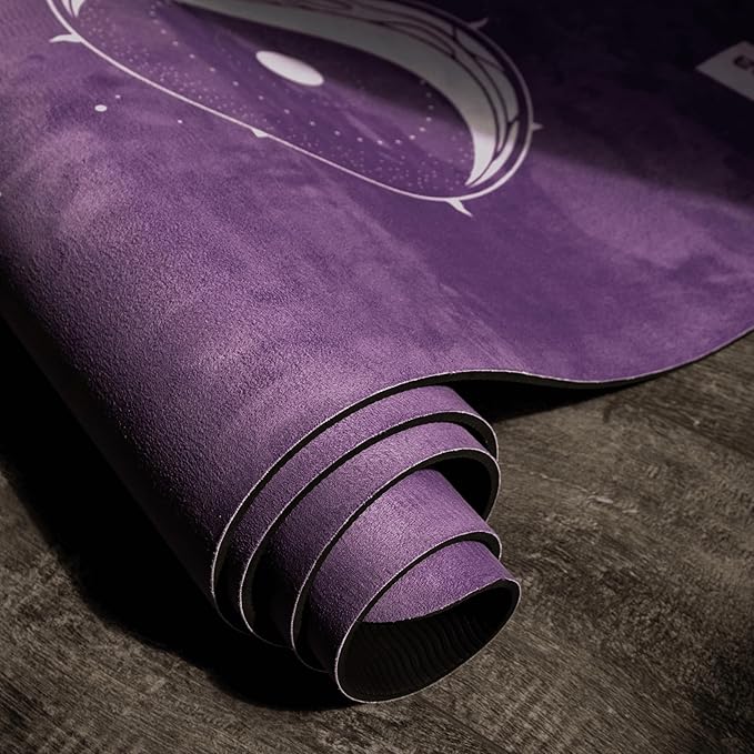 Yoga Mat 5mm Non Slip Suede & TPE - Eco-Friendly Fitness & Exercise Mat for Home Gym, Pilates, Gaiam, Hot Yoga, and Meditation - Lightweight Durable 72 x 24 inch Workout Mat for Women & Men