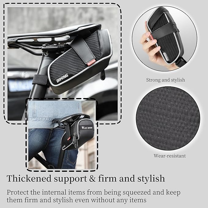 Bike Seat Bag, Bicycle Saddle Bag,Under Seat Bag,Bicycle Strap-On Saddle Bag,Cycling Bag, water proof Bike Bag for all our essentials, bike bags for Mountain Road Bikes