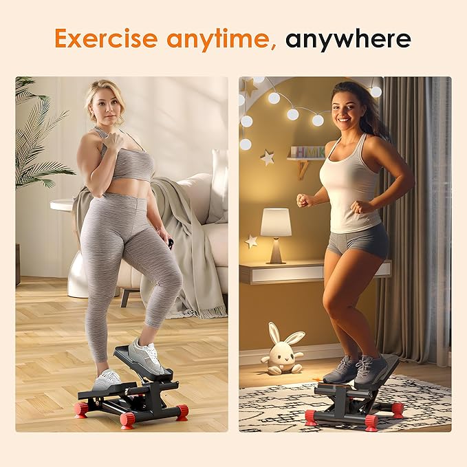 SogesPower Steppers for Exercise at Home,Mini Stair Stepper with Resistance Bands,Full Body Workout Equipment with LCD Monitor,Portable Stepper with 330LBS Capacity