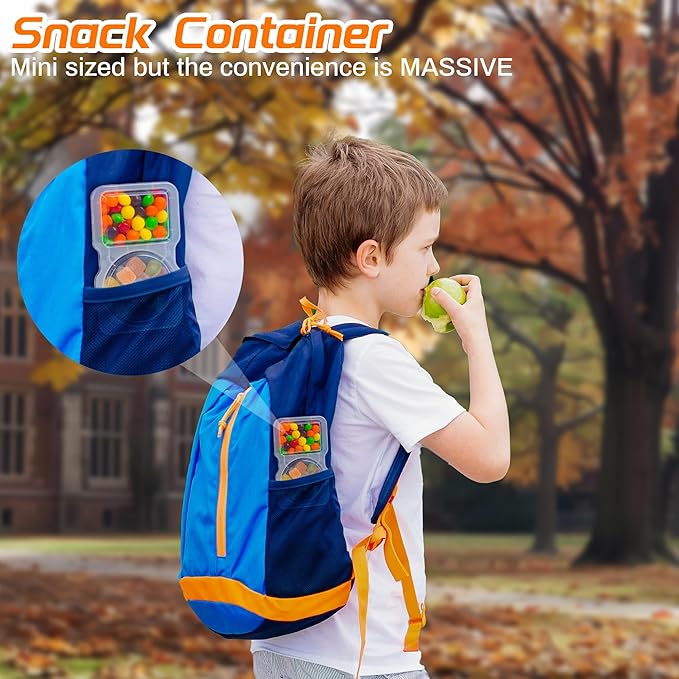 50 Pcs Reusable Snack Containers with Lids, nack containers for kids adults 10 Forks,snack pack containers - Lightweight and Stackable, Microwaveable/refrigerator safe