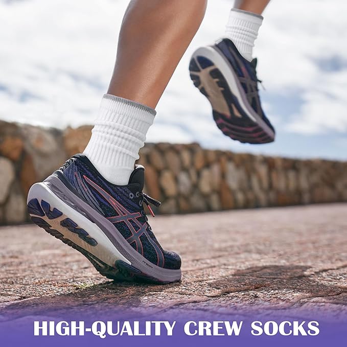 Gonii Women Socks Hiking Running Thick Cushion Athletic Crew Socks 5-Pair