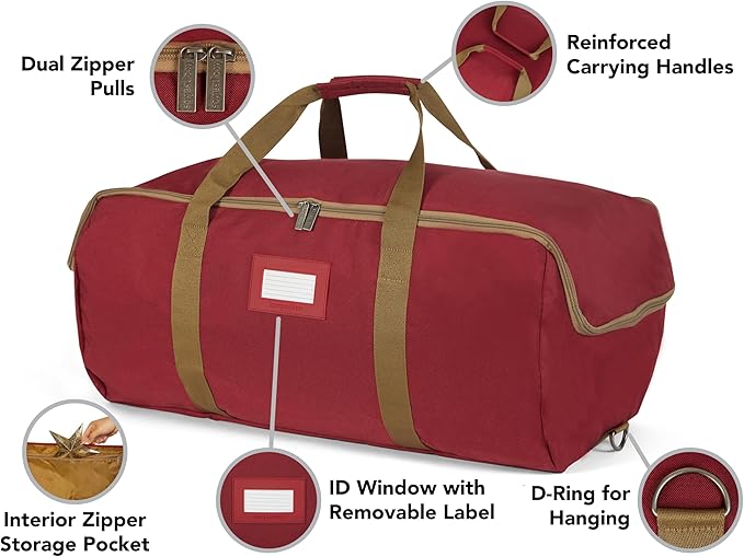 Covermates Keepsakes - Storage Duffel Bag - Heavy Duty Polyester - Reinforced Handles - Closet Storage, Red