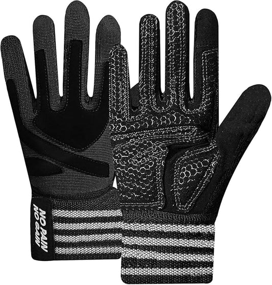 FINGER TEN Weightlifting Workout Gloves Full Half Finger with Wrist Strap Support, Padded Grip for Weight Lifting Gym Fitness Exercise Training Men Male