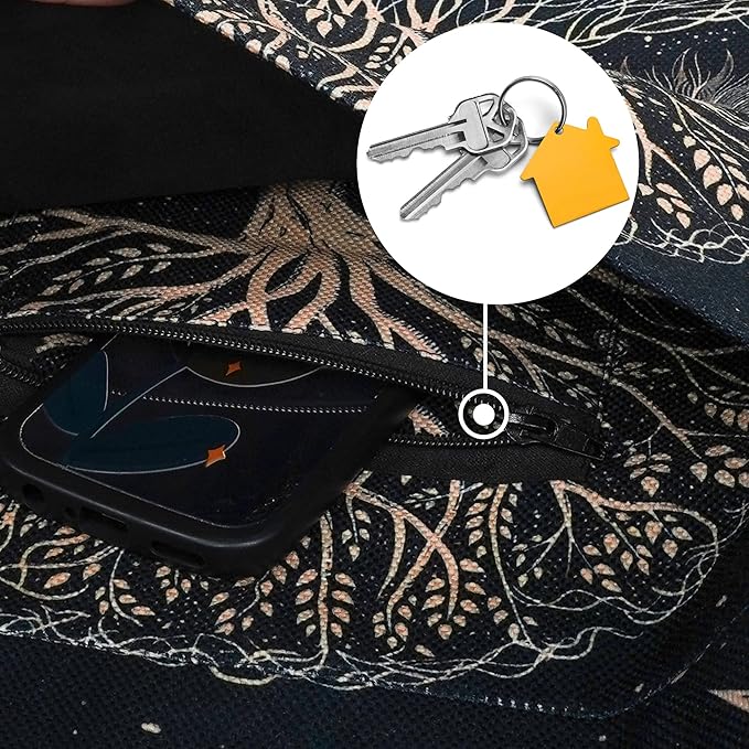 Fashion Printed Yoga Mat Bag with Large Side Pocket & Zipper Pocket Long Tote Yoga Bag Fit Most Size Mats - Holds More Yoga Accessories