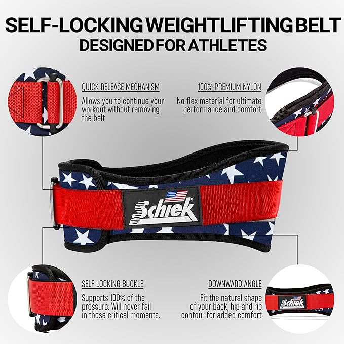 Schiek Sports 2006 Nylon 6 Inches Weight Lifting Belt - Support Belt for Power Lifting