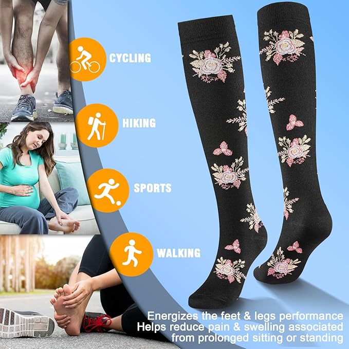 bropite Compression Socks for Women & Men Circulation-Support Knee High Socks 20-30 mmhg-Best for Running,Medical,Nurse,Travel
