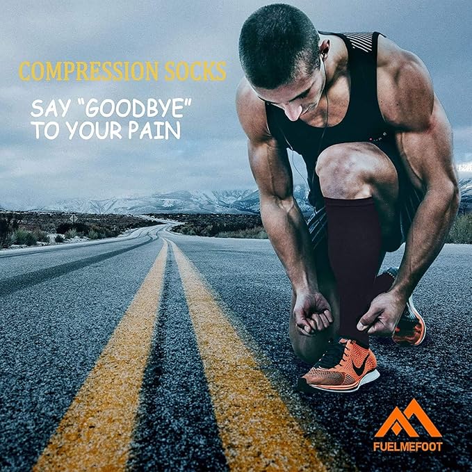 FuelMeFoot 3 Pack Copper Compression Socks - Compression Socks Women & Men Circulation - Best for Medical,Running,Athletic