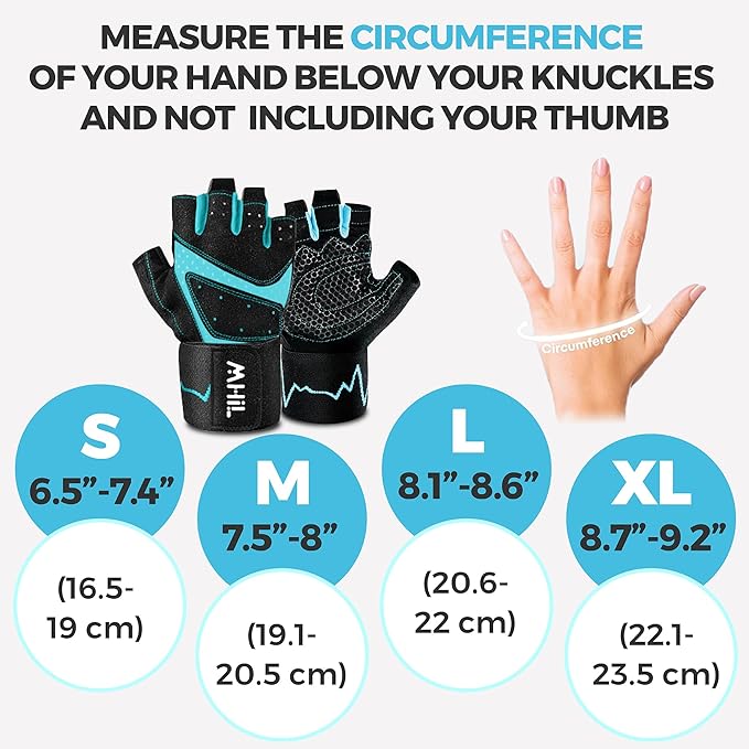 MhIL Workout Gloves for Women – Breathable Gym Gloves for Women with Palm Protection and Enhanced Grip – Padded Weight Lifting Glove for Womens with Wrist Wraps Support Weightlifting Exercise Cycling