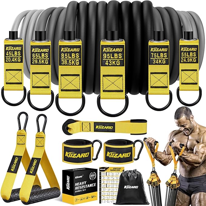 Resistance Bands for Working Out, 300lbs/360lbs Heavy Exercise Bands with Handles, Workout Bands for Men, Weight Bands Set for Muscle Training, Strength, Slim, Yoga, Home Gym Equipment