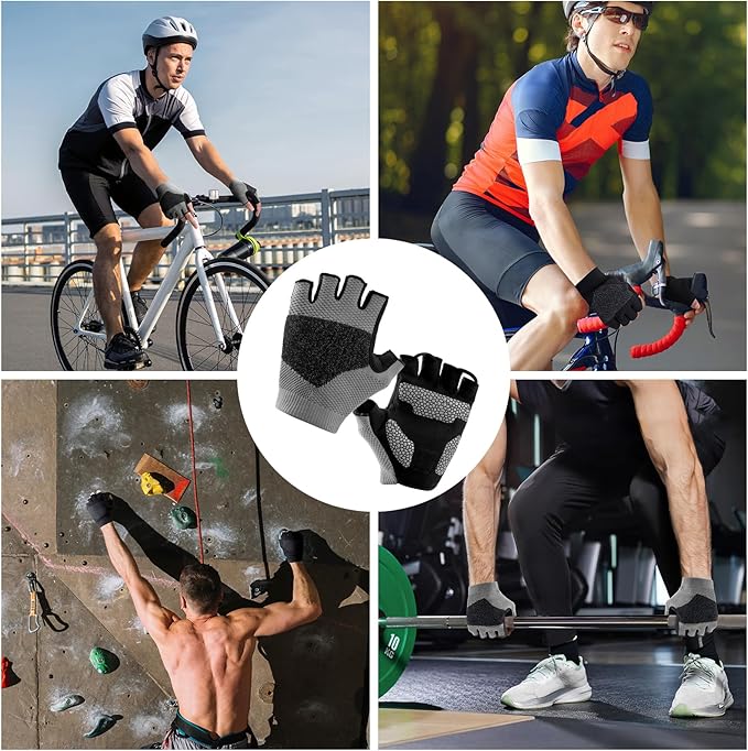 Cycling Gloves for Men Women, Half Finger Bike Gloves for Biking, Gym, Weight Lifting, Rowing, Riding, Outdoor Sports
