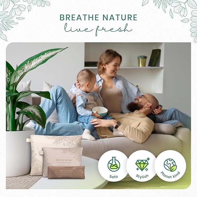 Roonin Activated Charcoal Odor Absorber - Bamboo Charcoal Air Purifying Bag - Activated Charcoal Bags Odor Absorber Packets - Home Deodorizer Odor Eliminator (5-pack)