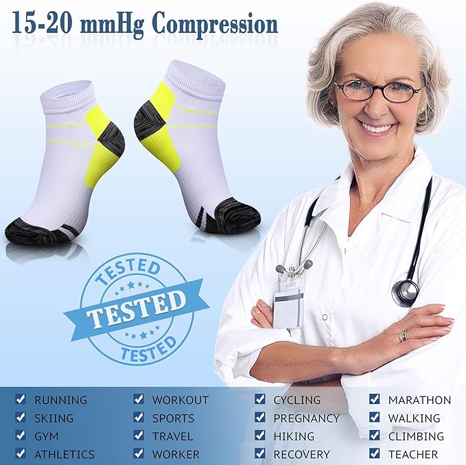 CHARMKING Compression Socks for Women & Men Circulation 15-20 mmHg is Best for Athletic Running Cycling Nurse Daily Wear