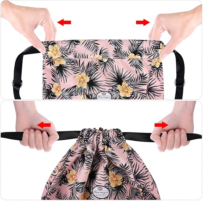 HUA ANGEL Drawstring Backpack Bag, Sport Gym Sackpack Lightweight Small Gym Bag for Men Women Pull String Sport Beach Bag