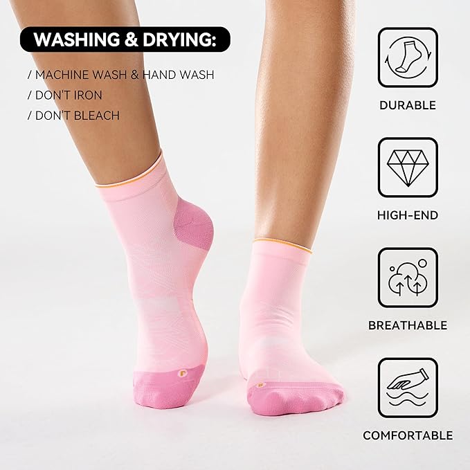 CS CELERSPORT 2/5 Pairs Ankle Compression Socks for Men and Women Running Athletic Socks