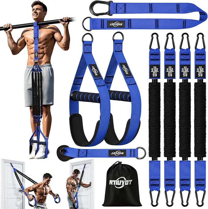 Pull Up Bands, Heavy Duty Resistance Bands with Handle, Workout Bands for Pull Up Bar, Pullup Assist Band Set for Exercise, Full Body Workout, Home Gym for Enhanced Strength, Muscle Training