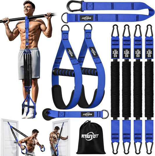 Pull Up Bands, Heavy Duty Resistance Bands with Handle, Workout Bands for Pull Up Bar, Pullup Assist Band Set for Exercise, Full Body Workout, Home Gym for Enhanced Strength, Muscle Training