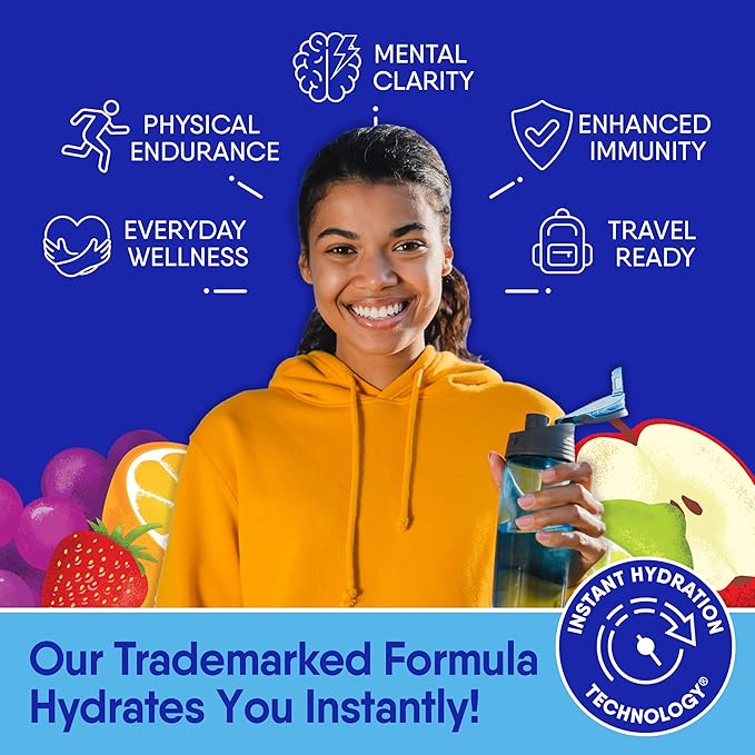 GoHydrate Instant Hydration Powder Packets - Low Sodium Electrolytes Drink Mix - Natural Hydration Support, Sugar Free Electrolyte Flavored Powder Drink with Vitamin D, 30 Packs, Lemon Citrus