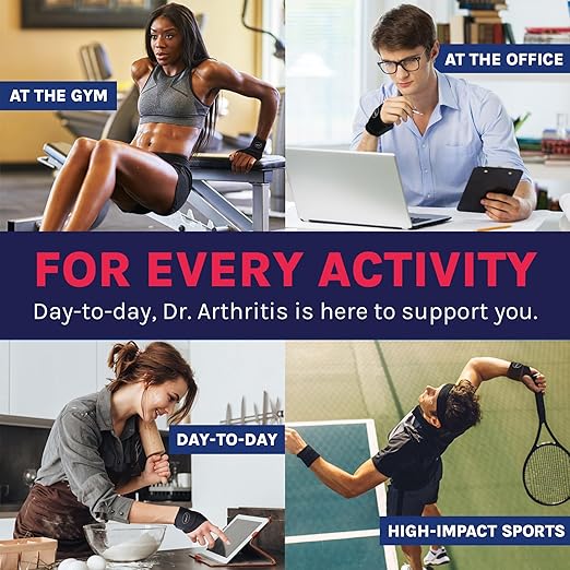 Doctor Developed Wrist Brace, Wrist Wraps for Carpal Tunnel Arthritis, Tendonitis, Hand Support, Ideal for Fitness, Weightlifting - Handbook Included (Large-1 Pack)