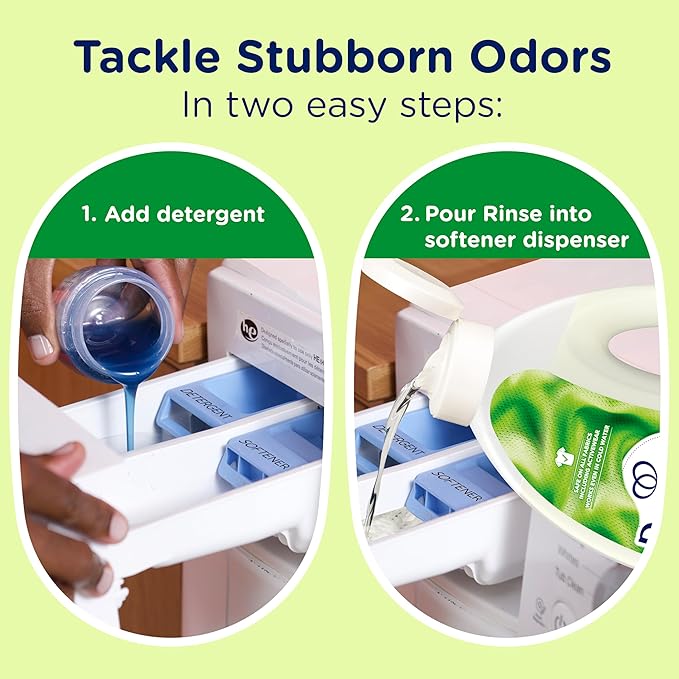 Downy Rinse Laundry Odor Remover, Active Fresh Scent, 62 FL OZ, Fabric Softener and Laundry Odor Removal Rinse