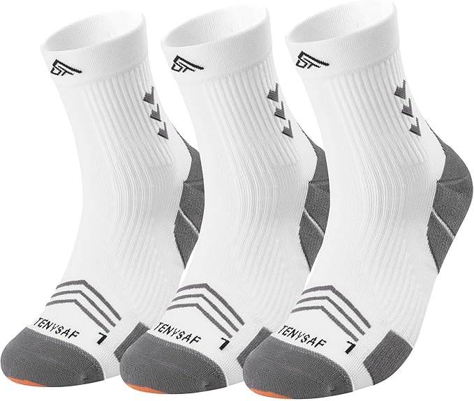 Compression Sport Running Socks: Athletic Crew Socks for Men Women Cycling Hiking Basketball Work,3 Pairs