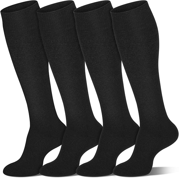 Iseasoo Warm Knee High Socks for Women & Men - Thick Thermal Cotton Boot Socks, Non-Slip Winter Hosiery for Ski & Hiking