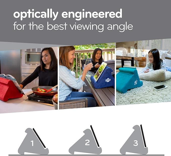 Flippy Tablet Pillow Stand and Holder for Lap, Desk and Bed, Multi-Angle with Storage, Compatible with Kindle, Fire, Samsung Galaxy (Nebbiolo Red)