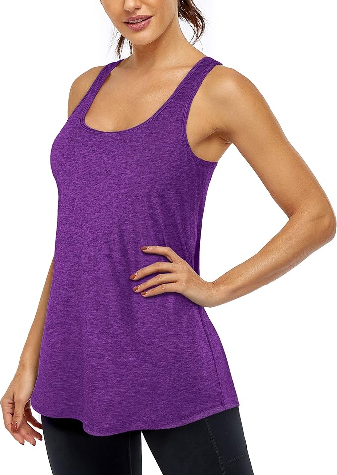 Cestyle Womens Tank Tops with Built in Bras Racerback Yoga Workout Sports Activewear