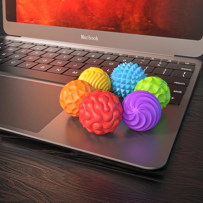 Magnetic Fidget Balls Fidget Toys Adults , 12Pack Large & Small Magnet Balls, Desk Fidgets with Textured, Silicone Stress Relief Sensory Toys for Teens with ADHD, Fun Magnets for Creative Gifts