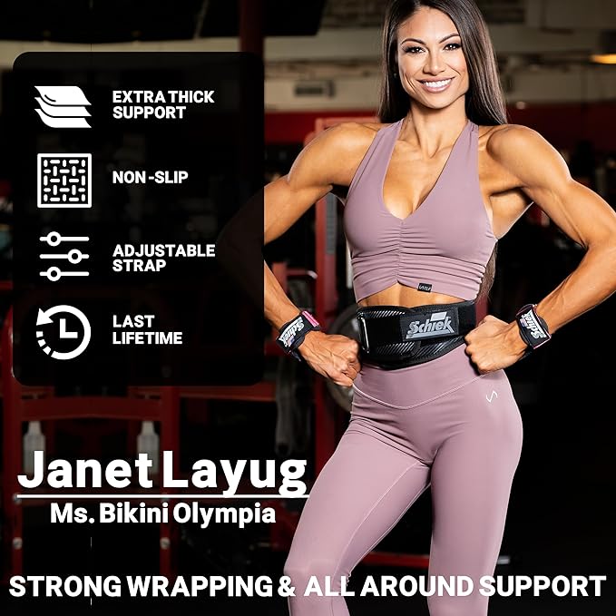 Schiek Sports 1000-PLS Deluxe Power Lifting Wrist Straps - Weight Lifting Wrist Wraps