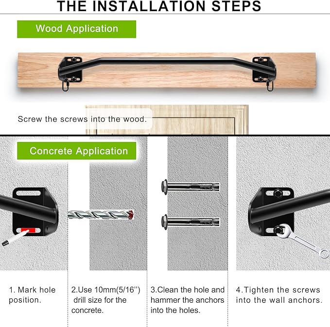 SELEWARE Heavy Duty Welded Pull Up Bar, Versatile Doorway Wall Mount, Joist Mounted, and Ceiling Mounted Chin Up Bars, Thick Metal Sturdy Construction for Full Body Workouts Support 500 lbs