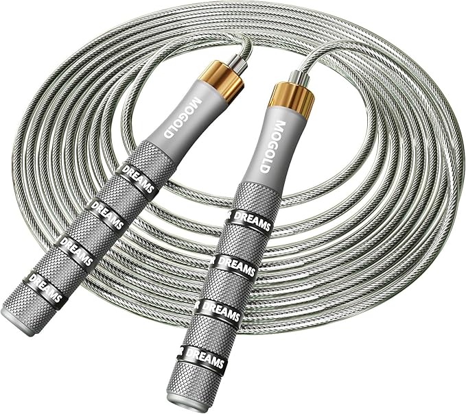 Pro Adjustable Speed Jump Rope - 10ft 4mm PVC Steel Wire with Dual Ball Bearings & 360° Spin - Metal/Rubber Ergonomic Grips for CrossFit, HIIT, Weight Loss, Home Gym Workouts for Men & Women