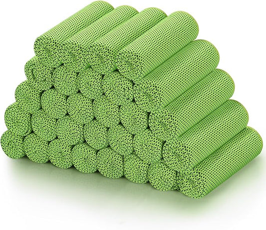 Biange Cooling Towels (40"x 12", Pack of 30) for Neck and Face, Cold Towel for Hot Weather, Sports, Workout, Fitness, Gym, Yoga, Golf, Pilates, Travel, Camping & More